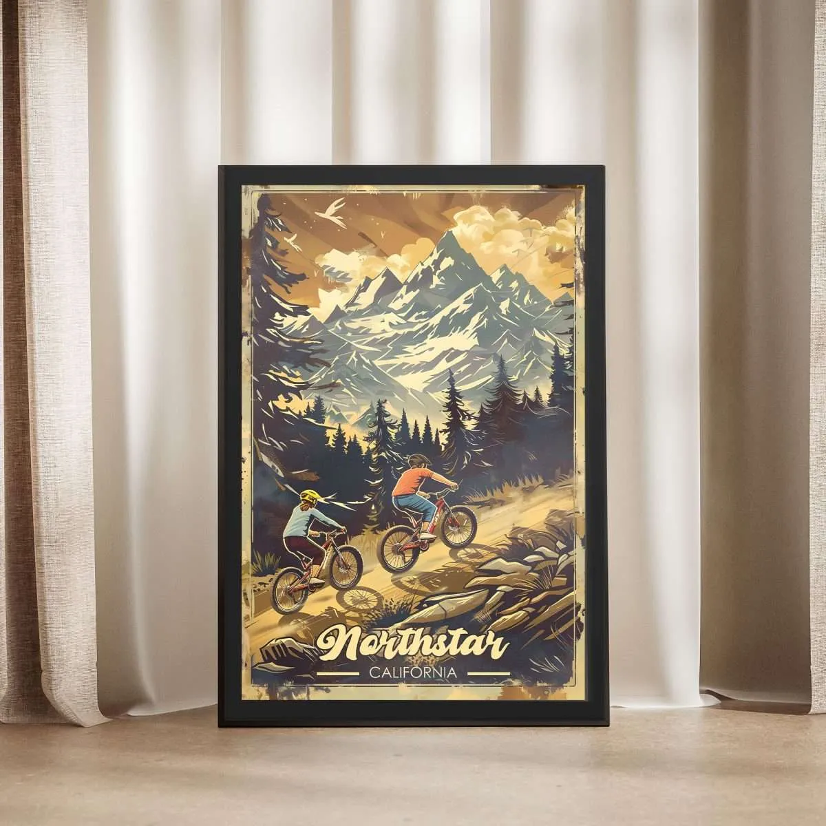 Northstar Retro Couple Framed Poster UnitedWorldMemories