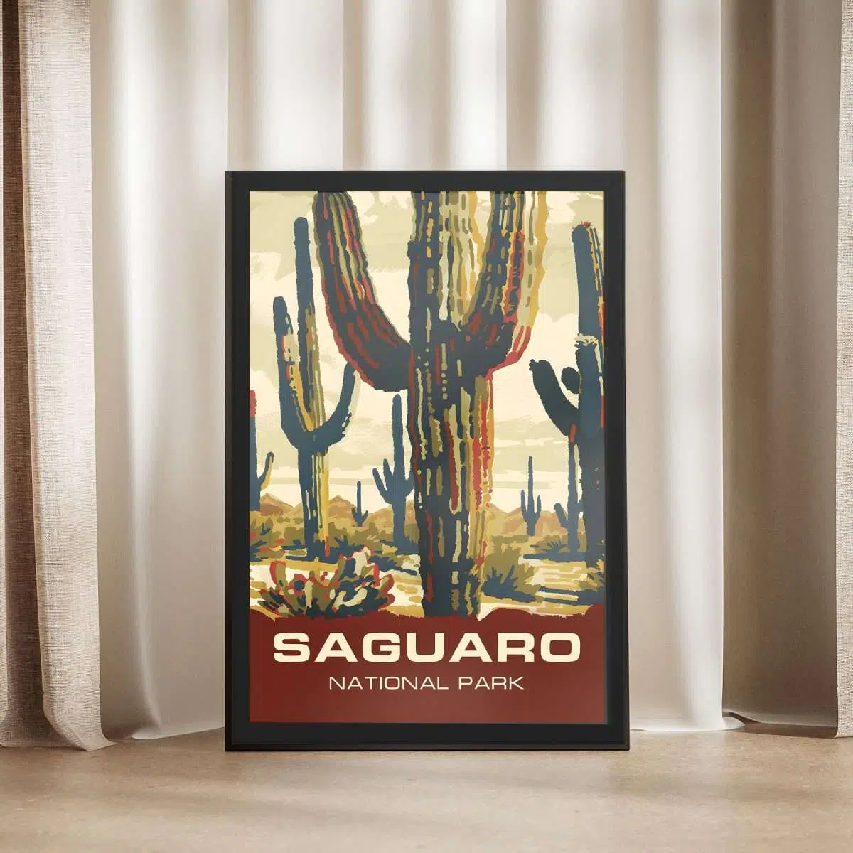 Saguaro National Park Desert Giants Framed Poster UnitedWorldMemories