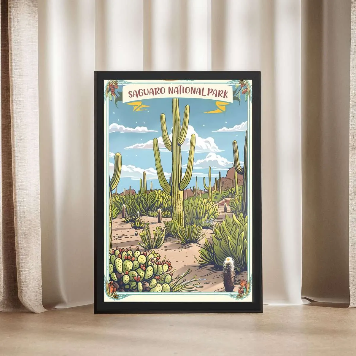 Saguaro National Park Desert Majesty Framed Poster UnitedWorldMemories