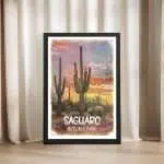 Saguaro National Park Sunset Framed Poster UnitedWorldMemories