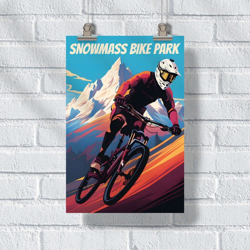 Snowmass Bike Park Ride The Peaks Poster UnitedWorldMemories