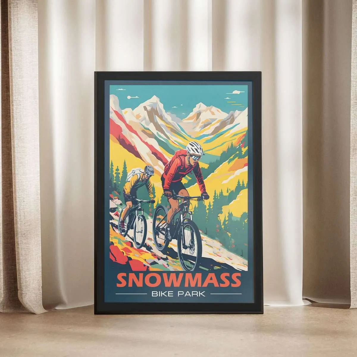 Snowmass Bike Park Trail Blazers Framed Poster UnitedWorldMemories