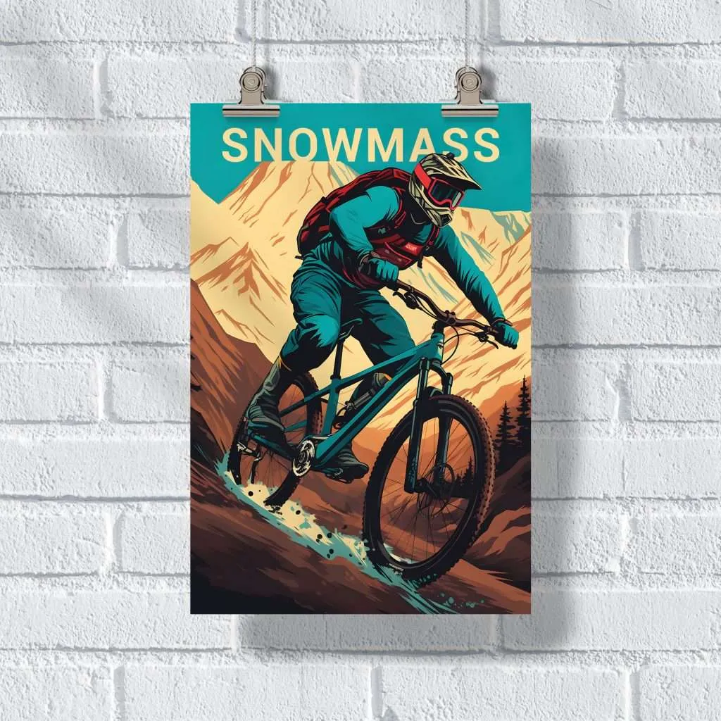 Snowmass Mountain Bike Poster UnitedWorldMemories