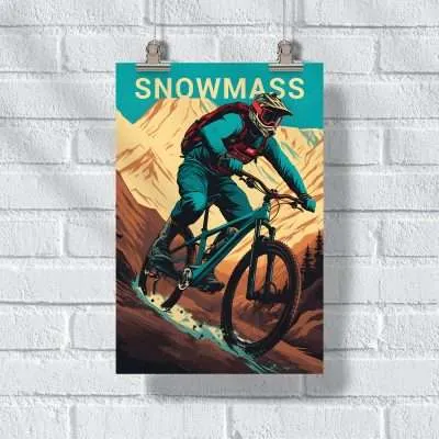 Snowmass Mountain Bike Poster UnitedWorldMemories