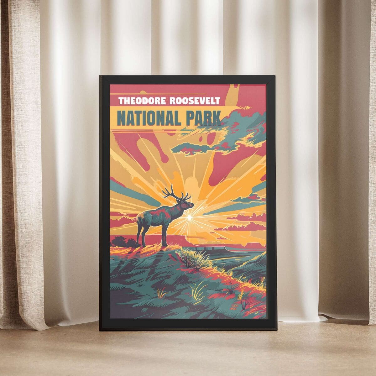 Theodore Roosevelt National Park Untamed Beauty Framed Poster UnitedWorldMemories