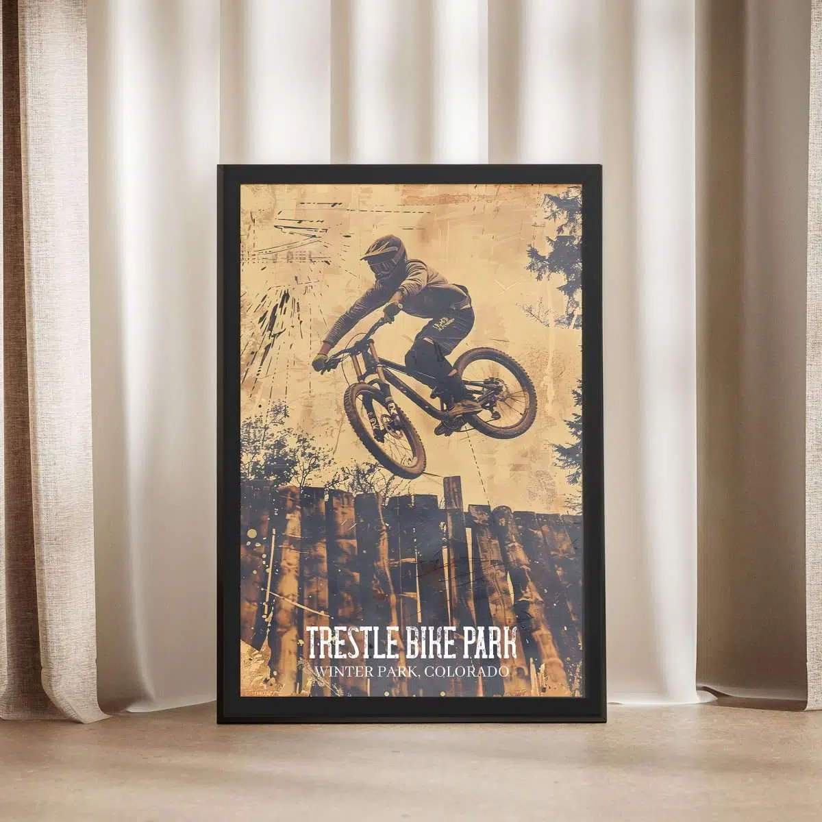 Trestle Bike Park Extreme Framed Poster UnitedWorldMemories