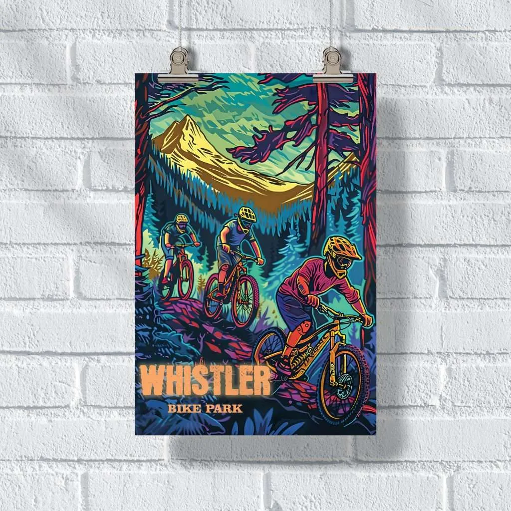 Whistler Bike Park Forest Thrills Poster UnitedWorldMemories