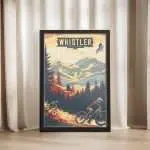 Whistler Bike Park Retro Framed Poster UnitedWorldMemories