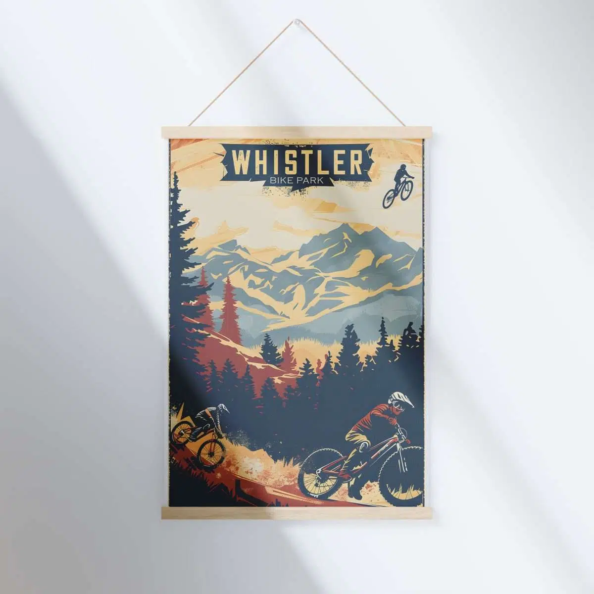 Whistler Bike Park Retro Hanger Poster UnitedWorldMemories