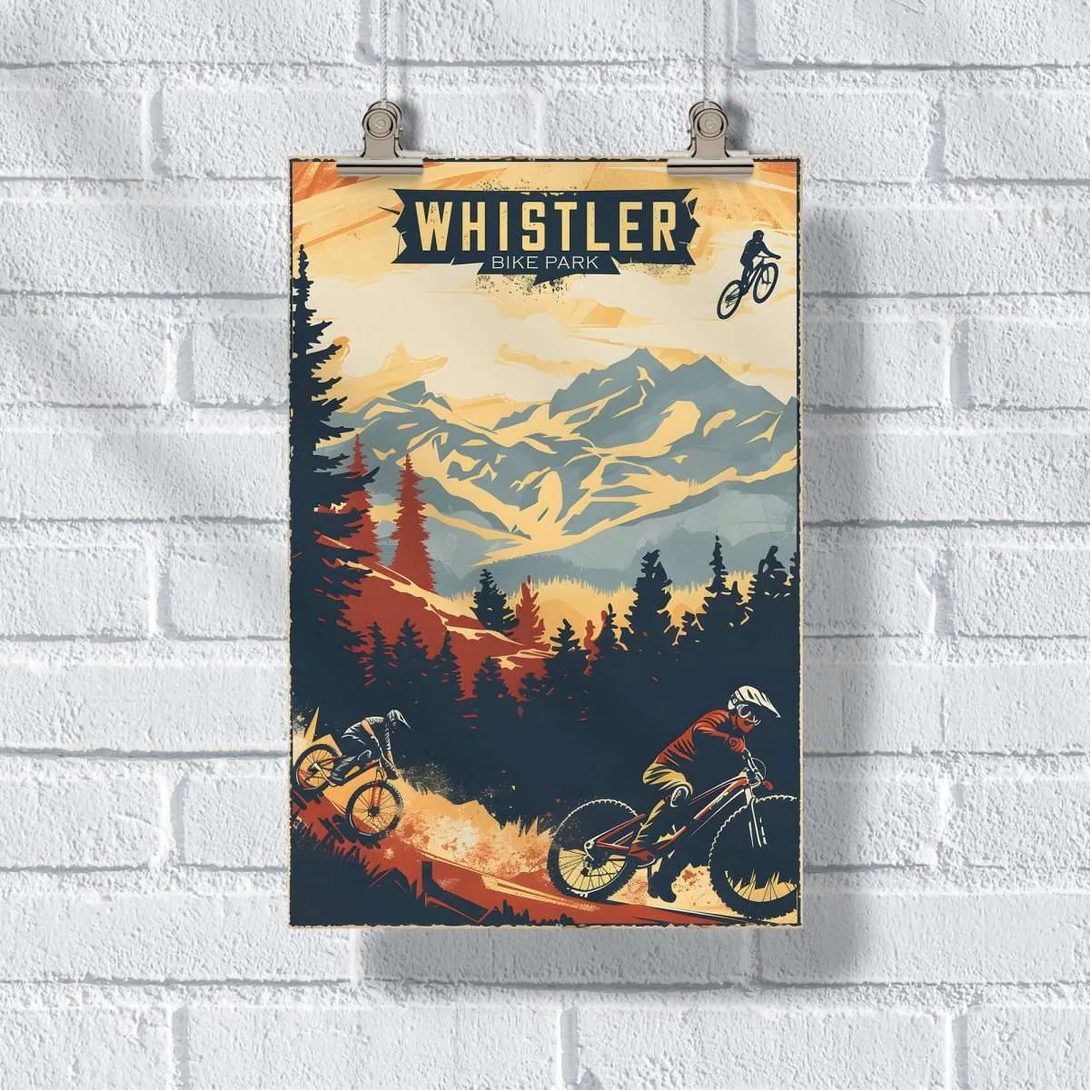 Whistler Bike Park Retro Poster UnitedWorldMemories