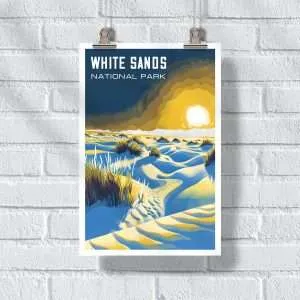 White Sands National Park Desert Mirage Poster UnitedWorldMemories