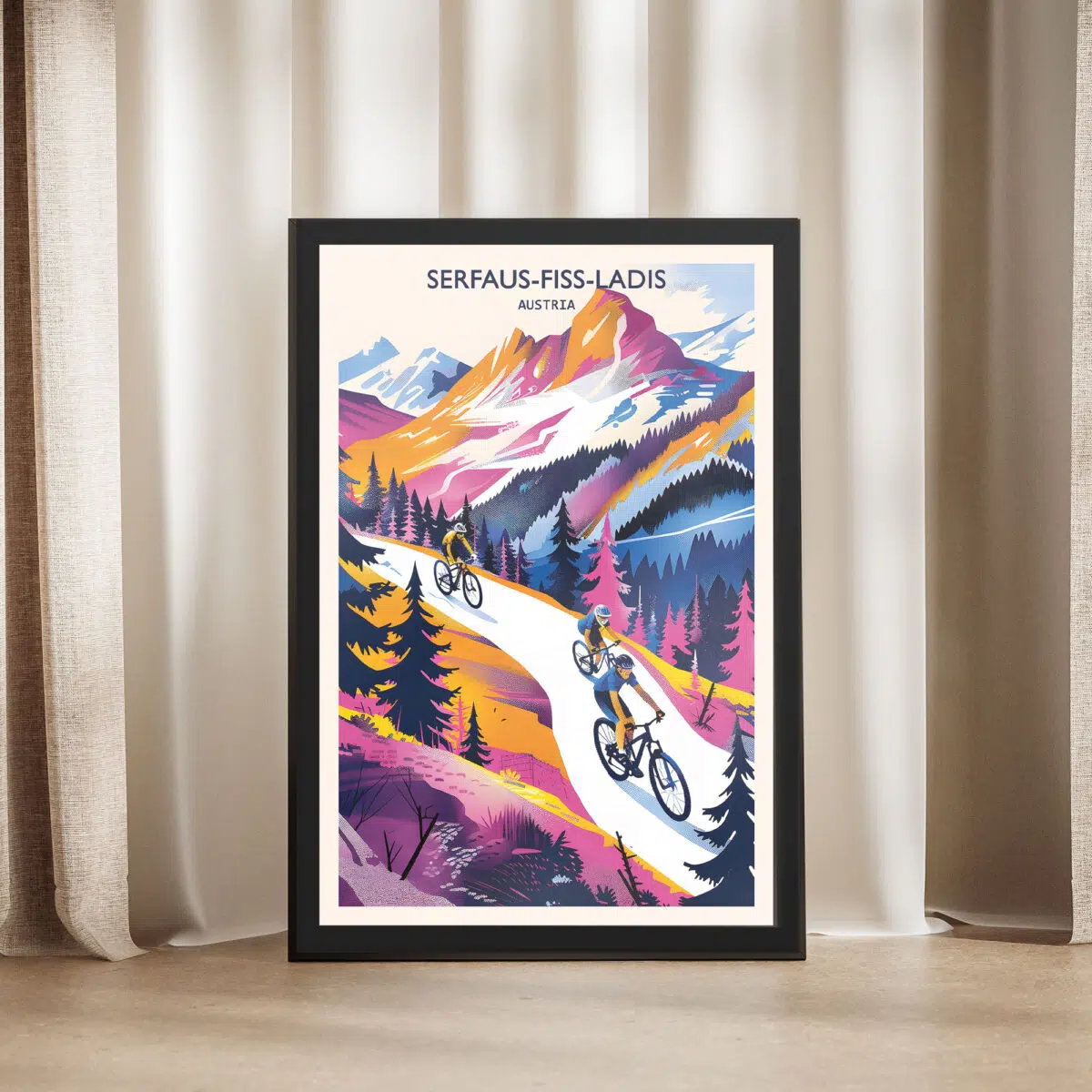 Bikepark Serfaus Fiss Ladis Downhill Dream Framed Poster UnitedWorldMemories