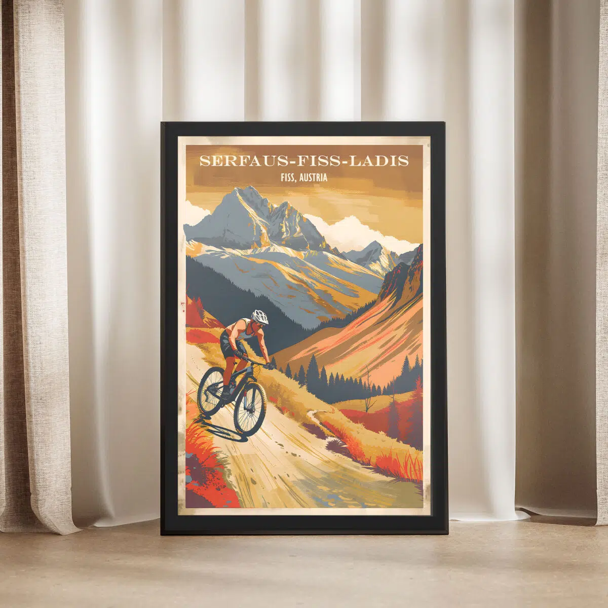 Bikepark Serfaus Fiss Ladis Mountain Majesty Framed Poster UnitedWorldMemories