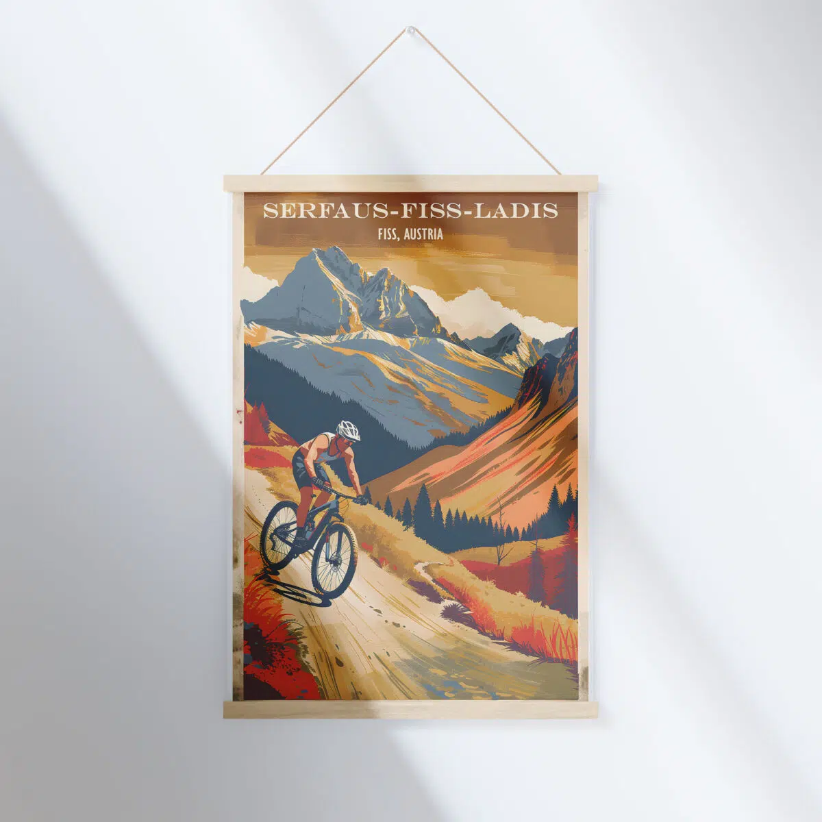 Bikepark Serfaus Fiss Ladis Mountain Majesty Hanger Poster UnitedWorldMemories