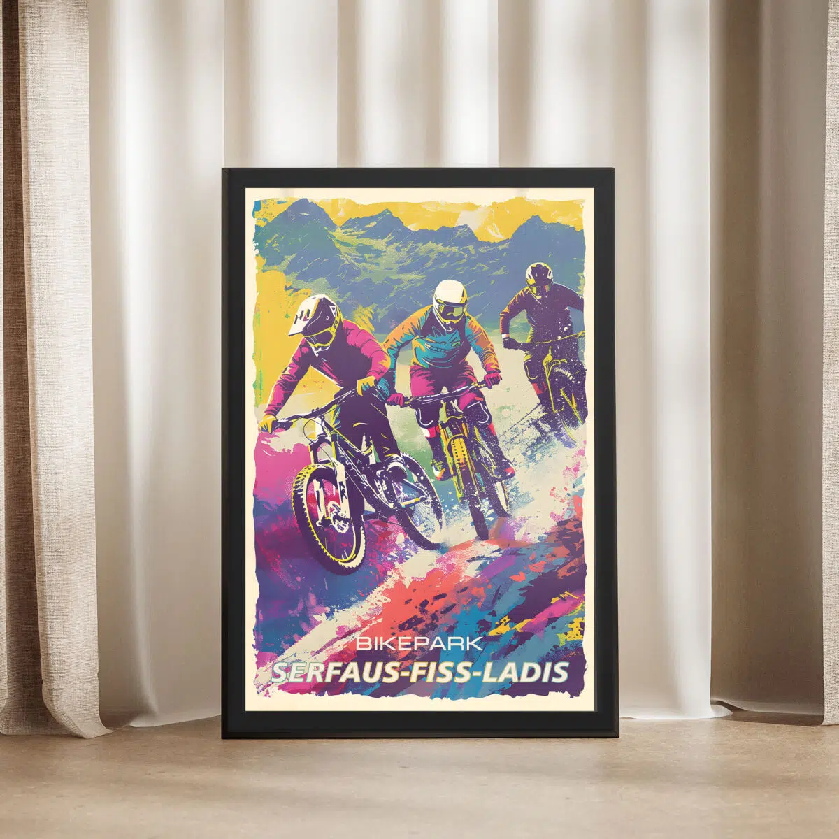 Bikepark Serfaus Fiss Ladis Trail Thrills Framed Poster UnitedWorldMemories