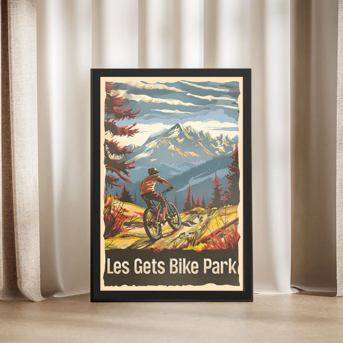 Les Gets Bike Park Alpine Adventure Framed Poster UnitedWorldMemories