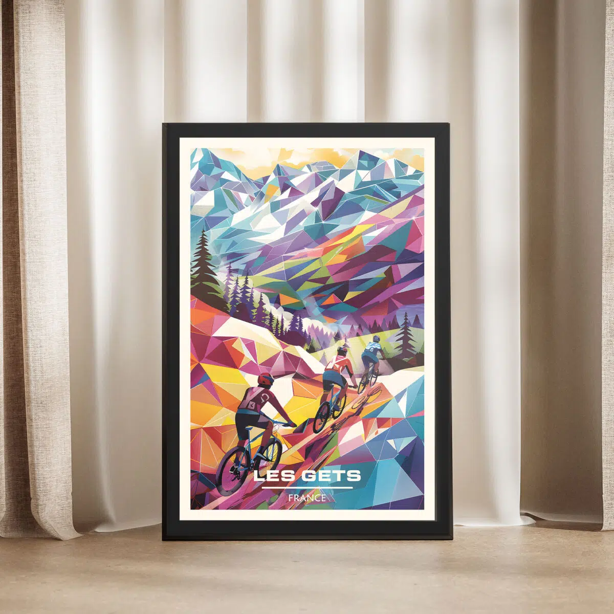 Les Gets Bike Park Alpine Thrills Framed Poster UnitedWorldMemories