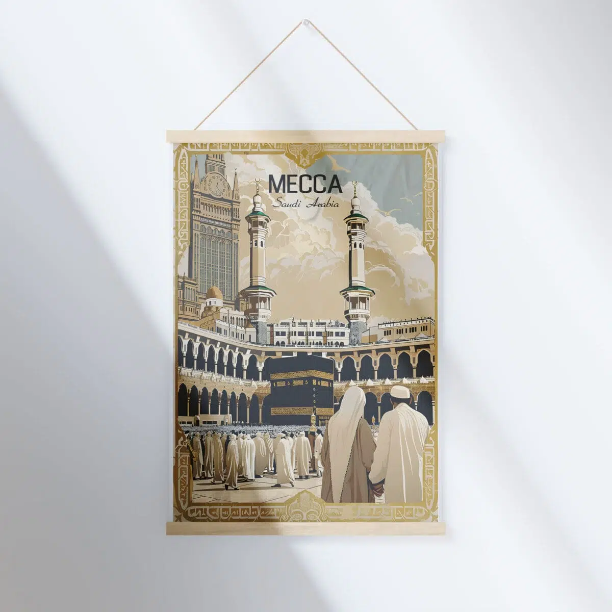 Mecca Abraj Al Bait Clock Tower Hanger Poster UnitedWorldMemories