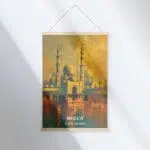 Mecca Abraj Grand Mosque Picturesque Sunrise Hanger Poster UnitedWorldMemories