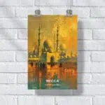 Mecca Abraj Grand Mosque Picturesque Sunrise Poster UnitedWorldMemories