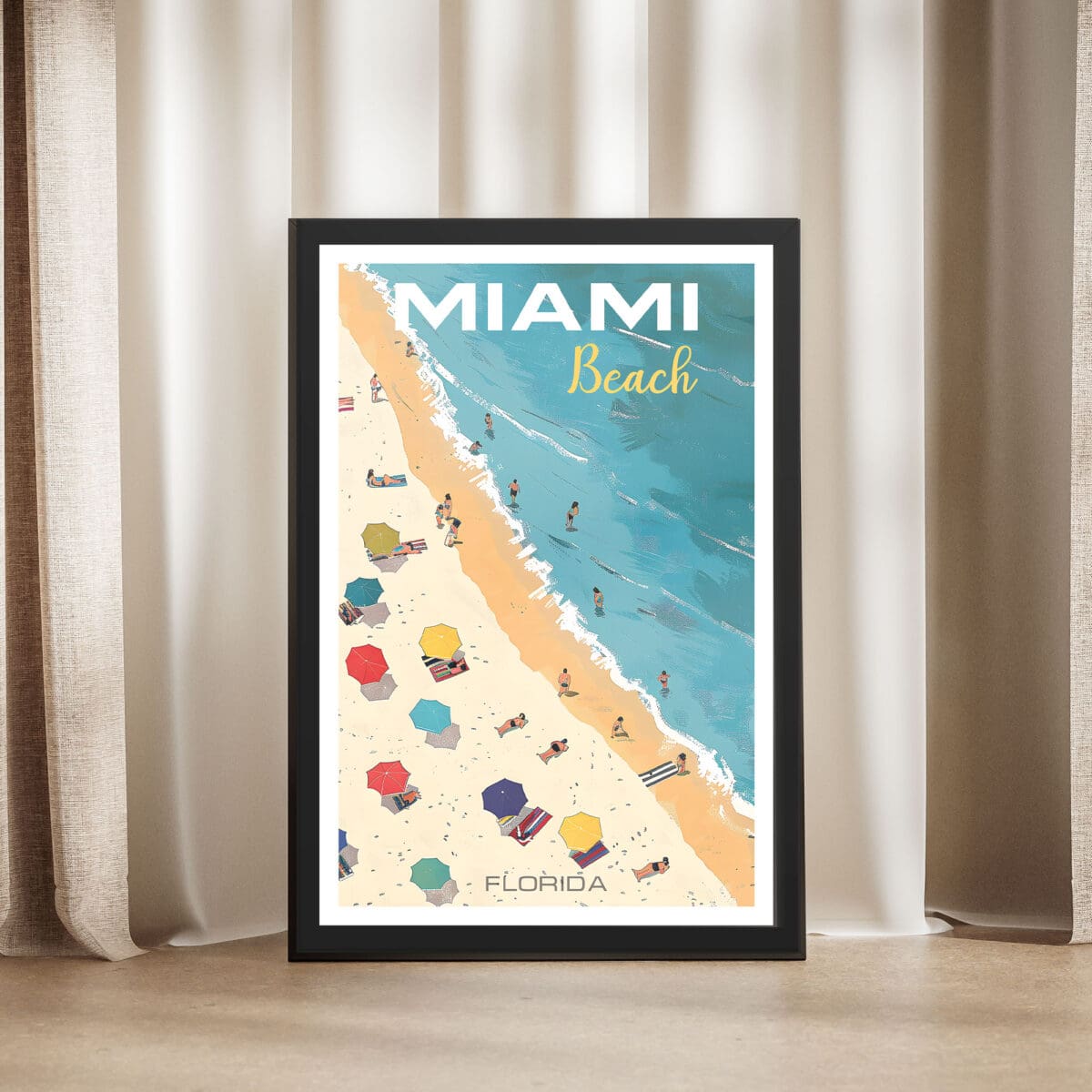 Miami Beach Framed Poster UnitedWorldMemories