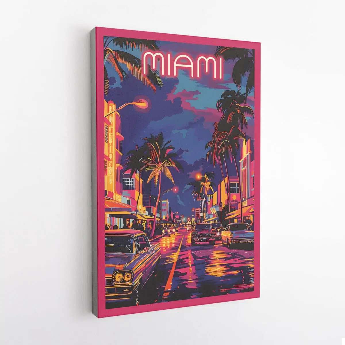 Miami Neon Nights Canvas UnitedWorldMemories