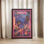 Miami Neon Nights Framed Poster UnitedWorldMemories