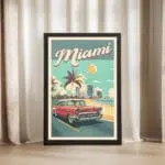 Miami Retro Revival Framed Poster UnitedWorldMemories