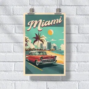 Miami Retro Revival Poster UnitedWorldMemories