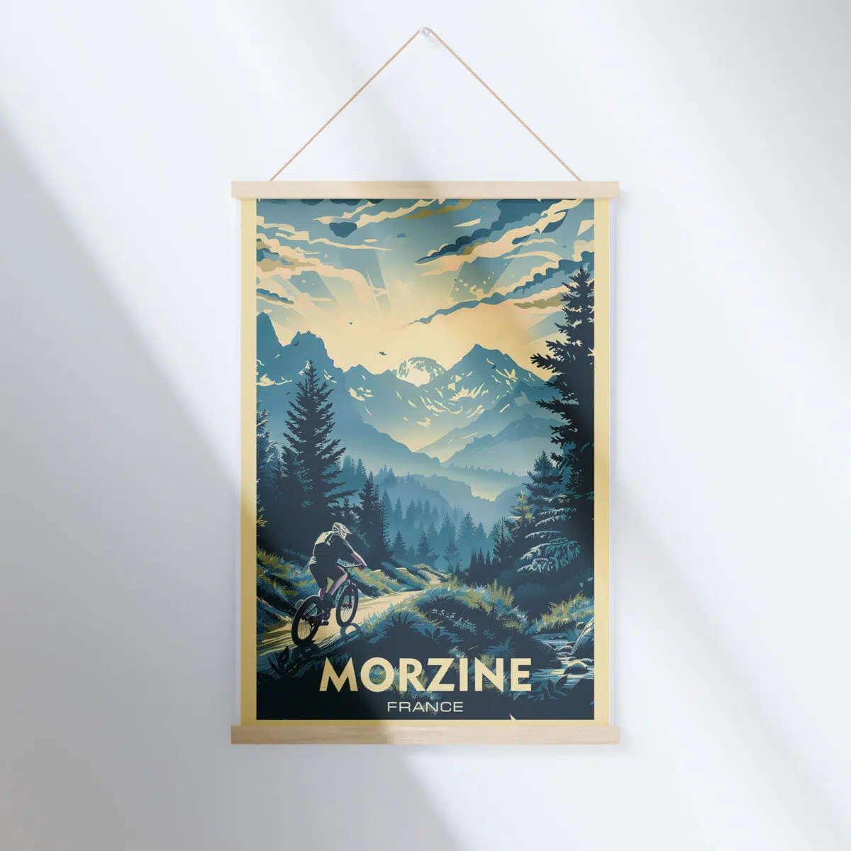 Morzine Bike Park Mountain Majesty Hanger Poster UnitedWorldMemories