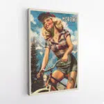 Morzine Bike Park Pin Up Biker Canvas UnitedWorldMemories