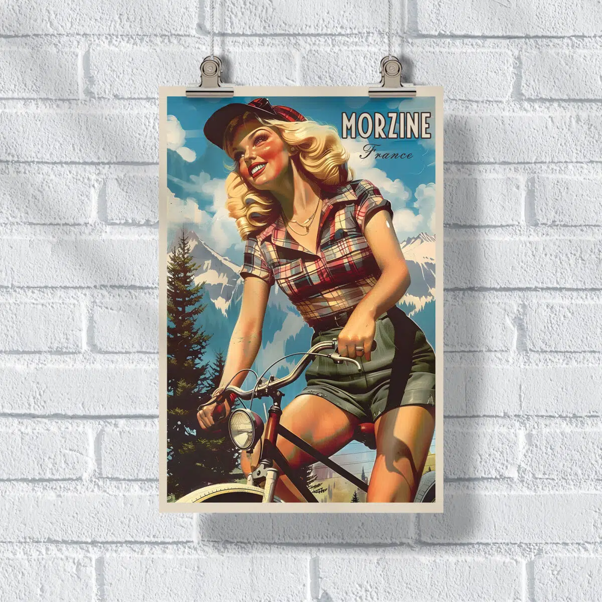 Morzine Bike Park Pin Up Biker Poster UnitedWorldMemories