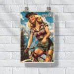 Morzine Bike Park Pin Up Biker Poster UnitedWorldMemories