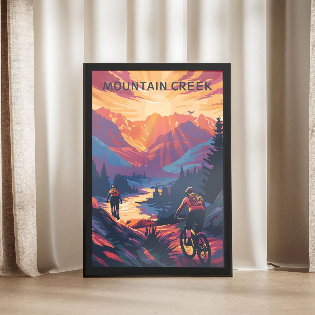 Mountain Creek Bike Park Mountain Majesty Framed Poster UnitedWorldMemories