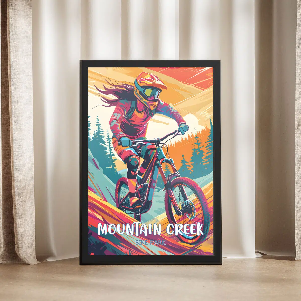 Mountain Creek Bike Park Trail Goddess Framed Poster UnitedWorldMemories