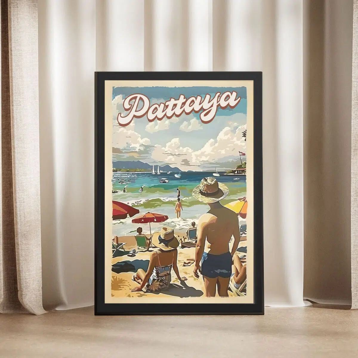 Pattaya Beach Relaxation Framed Poster UnitedWorldMemories