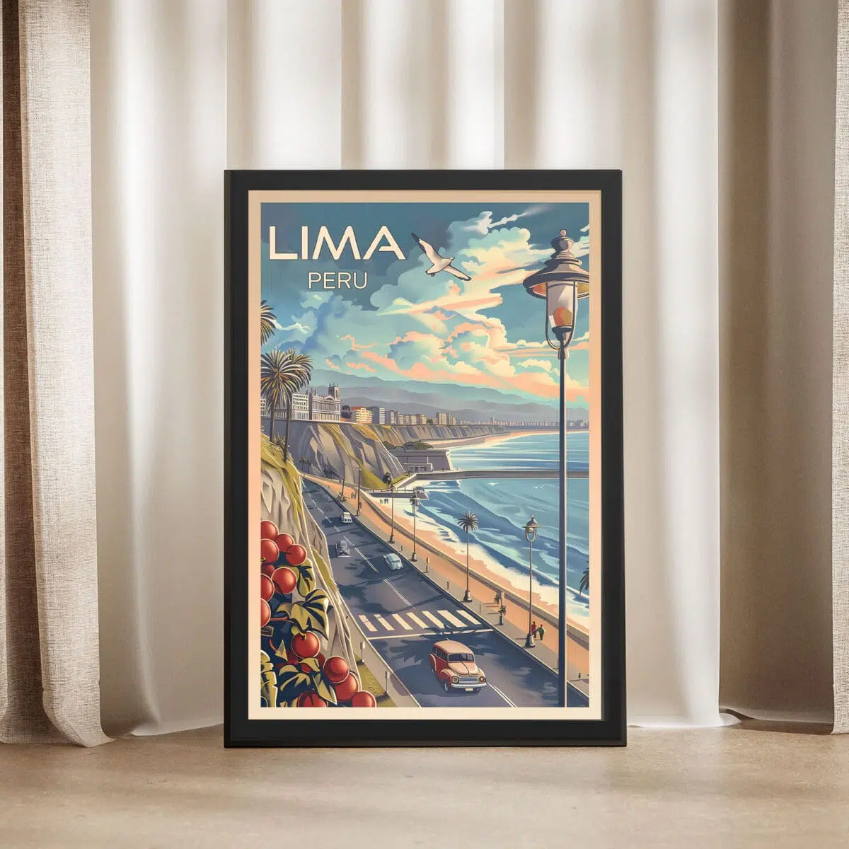 Lima Retro Miraflores Framed Poster UnitedWorldMemories