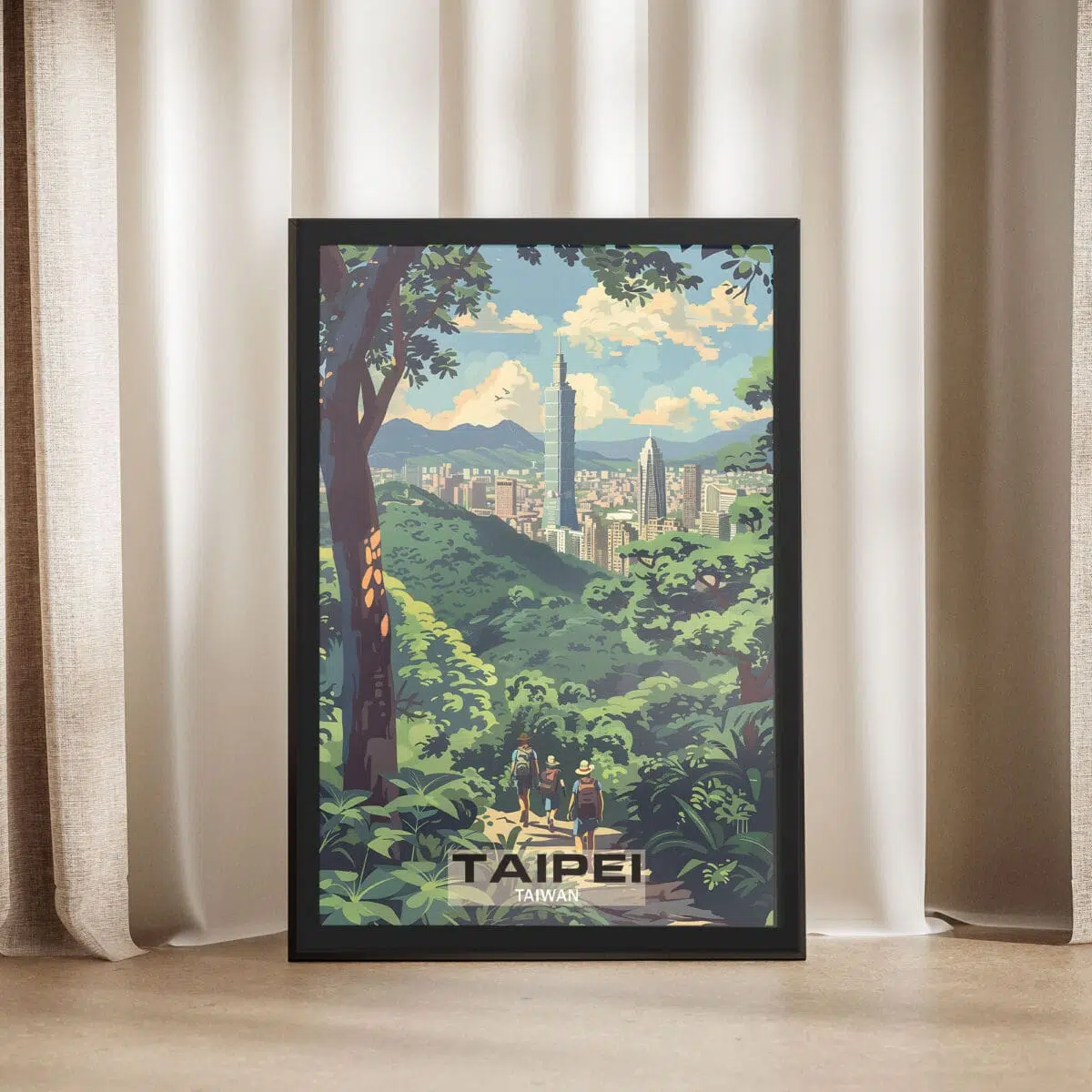 Taipei Elephant Mountain Framed Poster UnitedWorldMemories