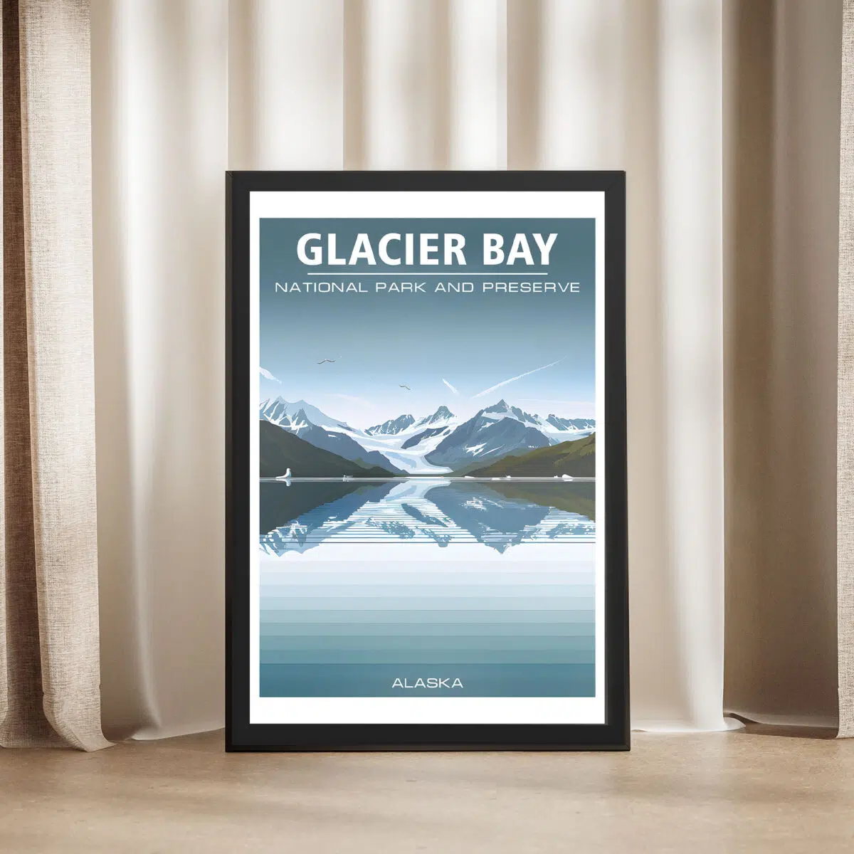 Glacier Bay National Park And Preserve Serene Reflections Framed Poster UnitedWorldMemories