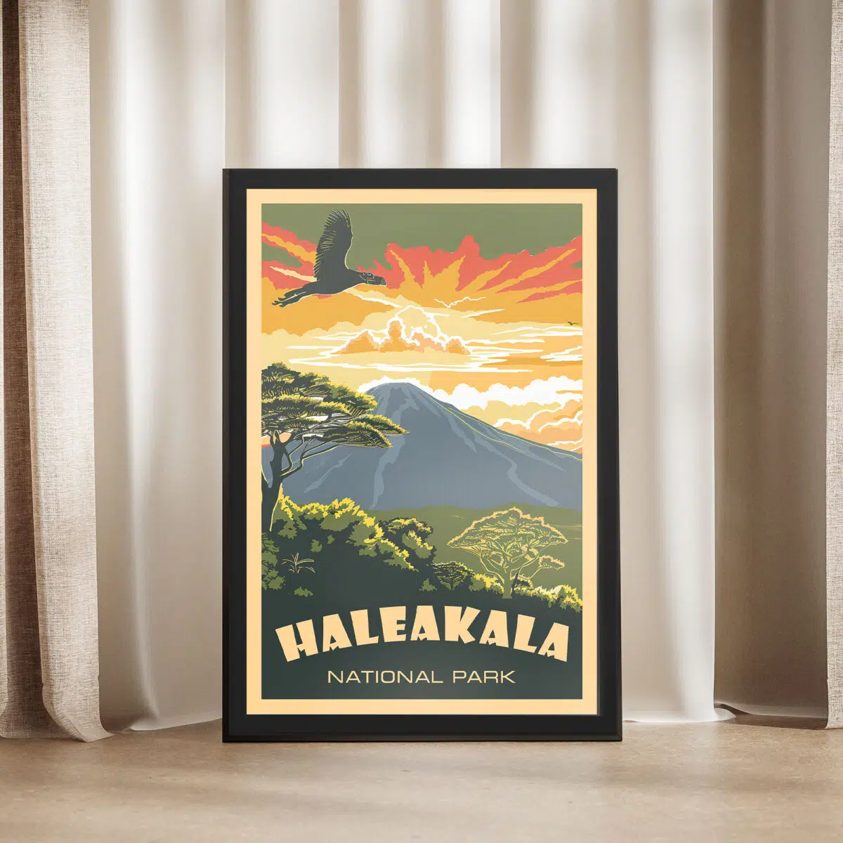 Haleakalā National Park Sunrise Splendor Framed Poster UnitedWorldMemories