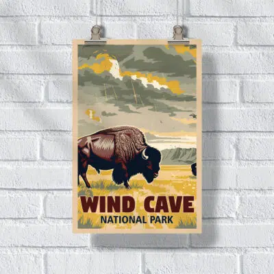 Wind Cave National Park Prairie Majesty Poster UnitedWorldMemories