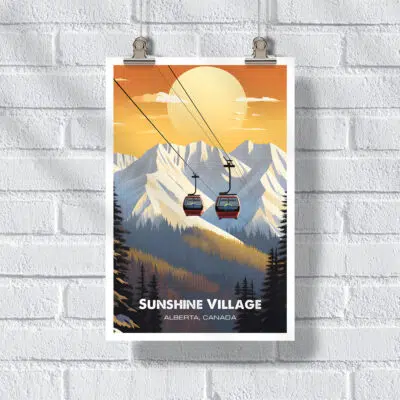 Banff Sunshine Village Gondola Adventure Poster UnitedWorldMemories