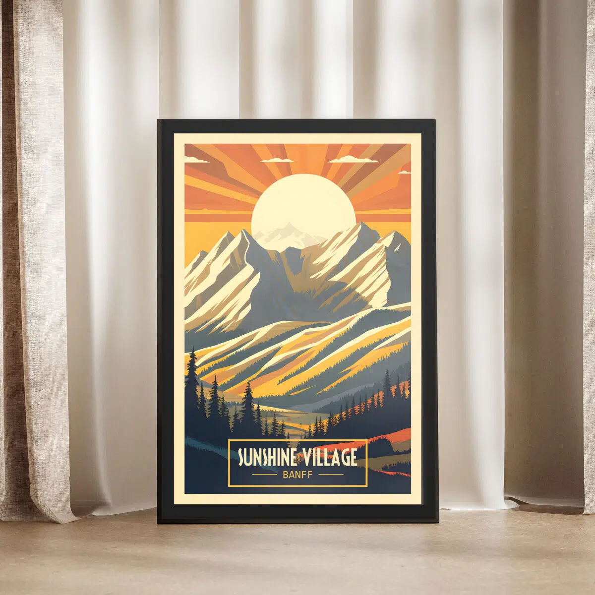 Banff Sunshine Village Sunshine Peaks Framed Poster UnitedWorldMemories