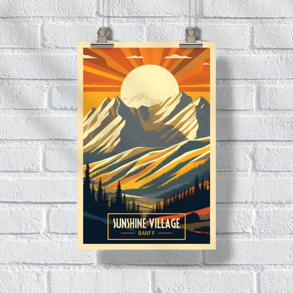 Banff Sunshine Village Sunshine Peaks Poster UnitedWorldMemories