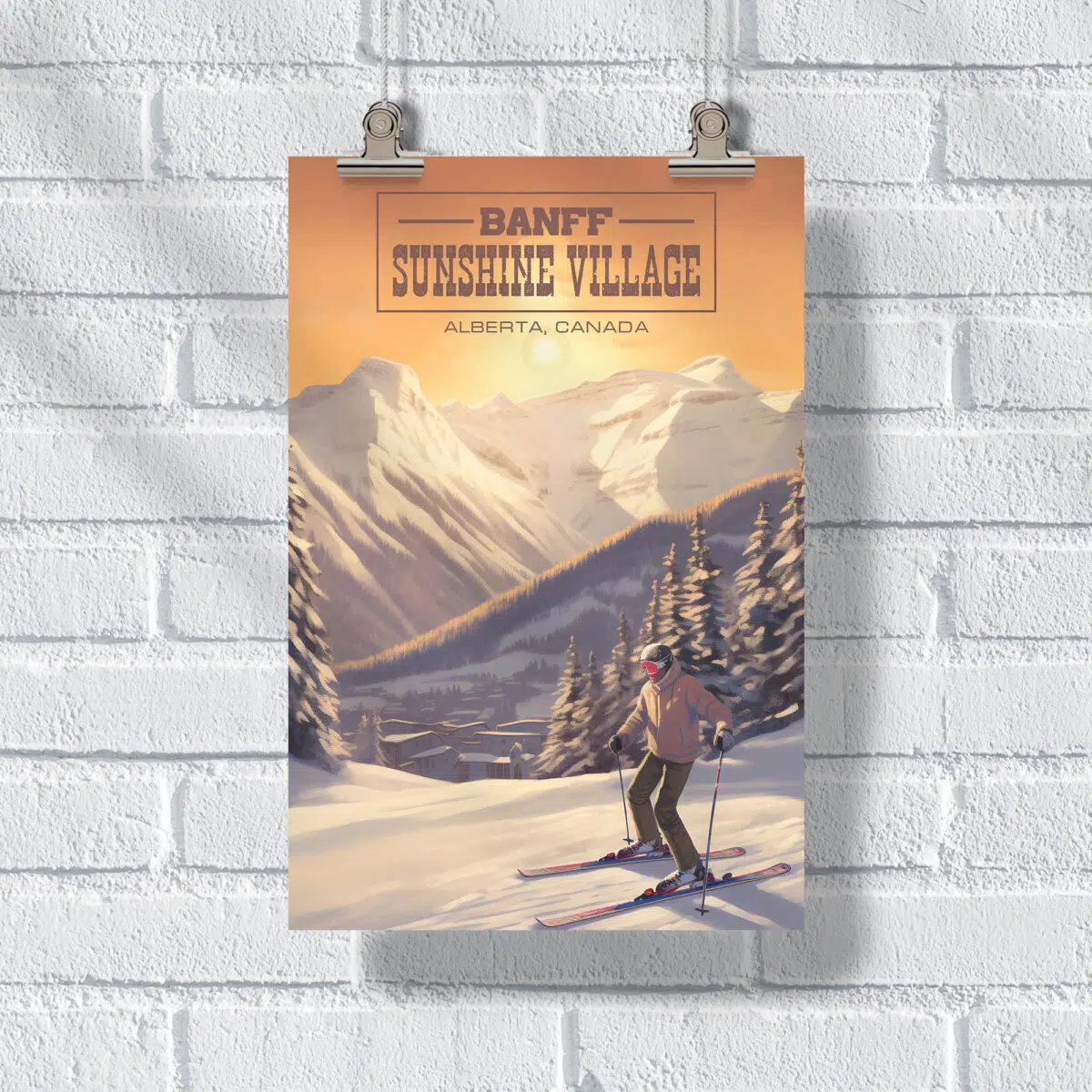 Banff Sunshine Village Vintage Slopes Poster UnitedWorldMemories