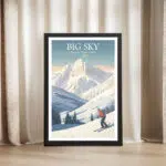 Big Sky Ski Resort Adventure Framed Poster UnitedWorldMemories