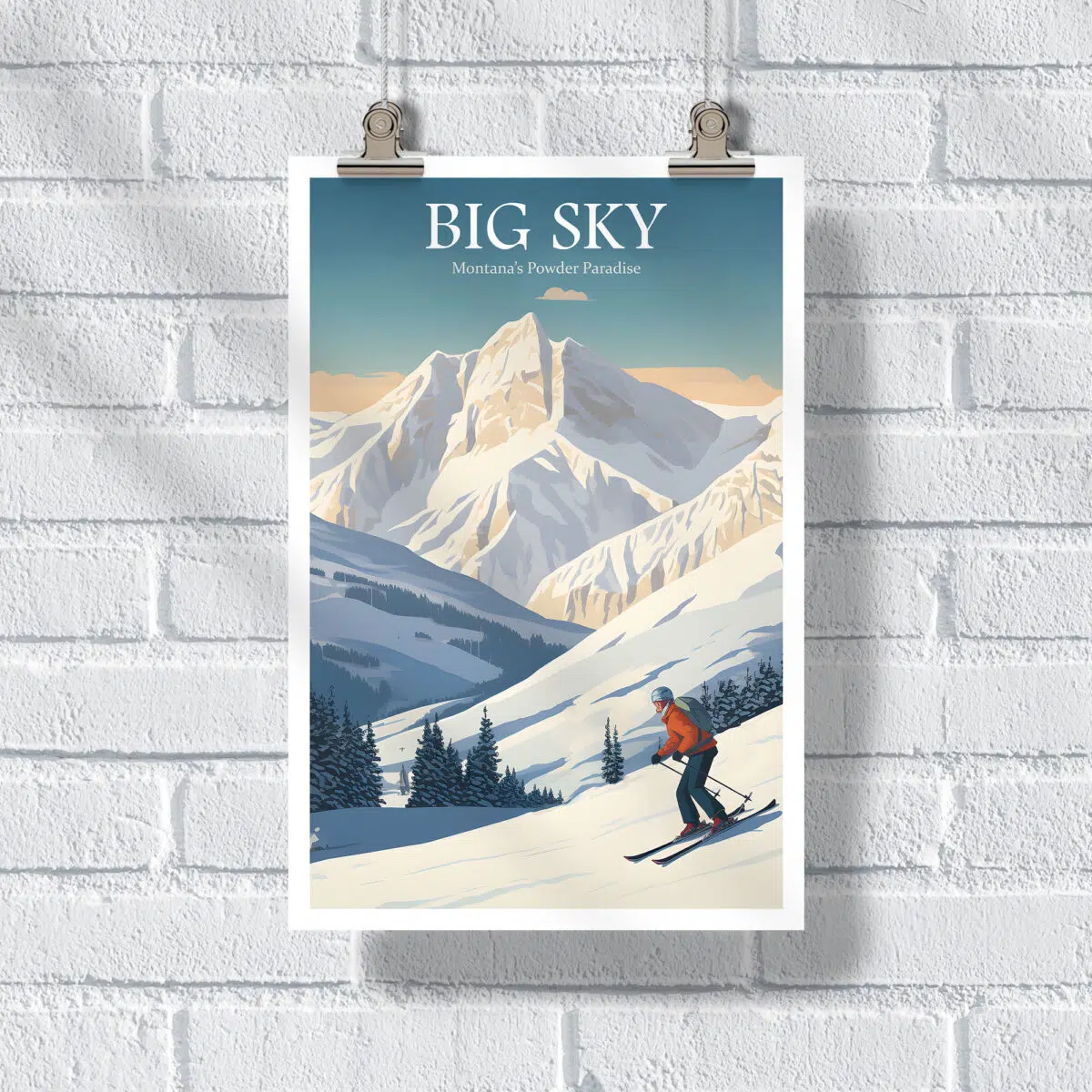 Big Sky Ski Resort Adventure Poster UnitedWorldMemories