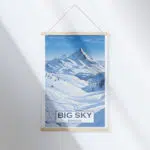 Big Sky Ski Resort Powdered Peaks Hanger Poster UnitedWorldMemories