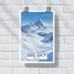 Big Sky Ski Resort Powdered Peaks Poster UnitedWorldMemories