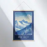 Big Sky Ski Resort Snowbound Peaks Hanger Poster UnitedWorldMemories